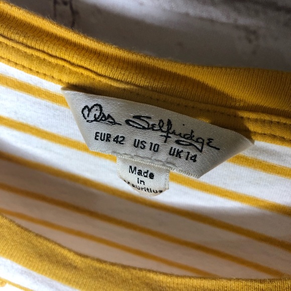 ASOS Miss Selfridge Striped Eyelet Cropped BoxyTop - Picture 3 of 4